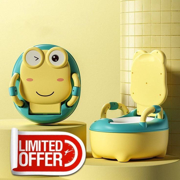 🚽🎀  مرحاض تدريب الأطفال – تصميم ضفدع مبتسم ومرح