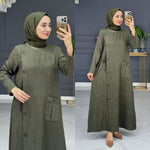 M2 فستان جانبي بأزرار وأناقة عصرية للمحجبات (Copy)