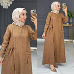 M2 فستان جانبي بأزرار وأناقة عصرية للمحجبات (Copy)