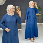 M2 فستان جانبي بأزرار وأناقة عصرية للمحجبات (Copy)