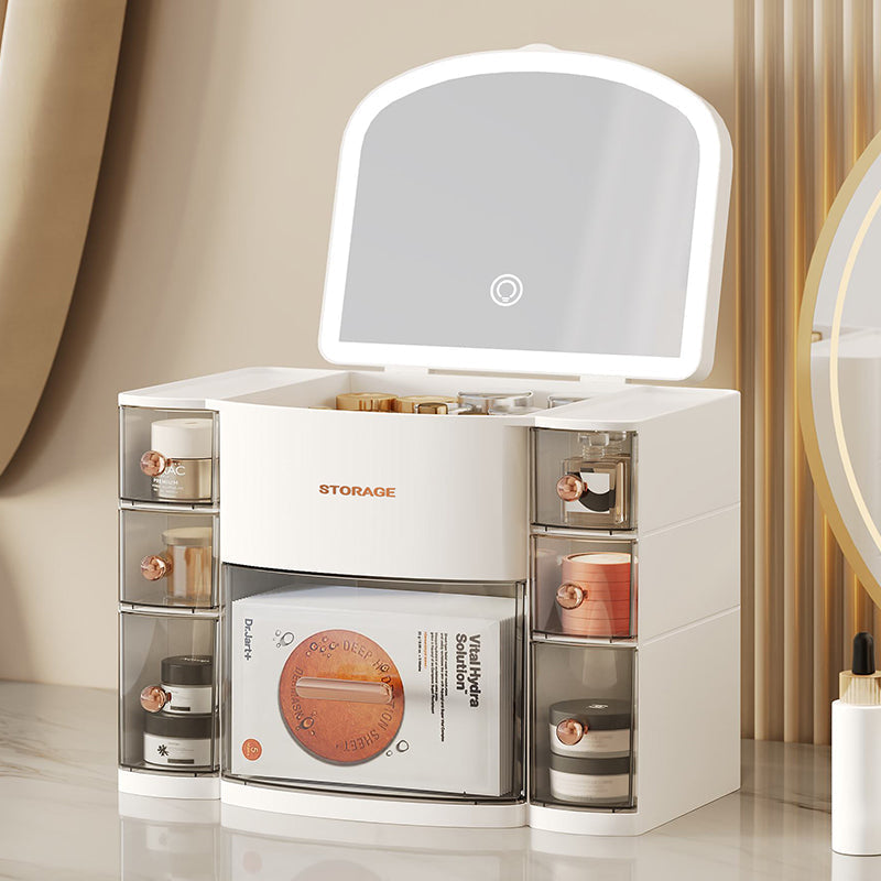 منظم مستحضرات التجميل مع مرآة