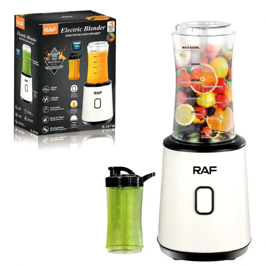 ⚡ زجاجة خلاط كهربائي 2 في 1 من RAF – العصير معك أينما ذهبت!