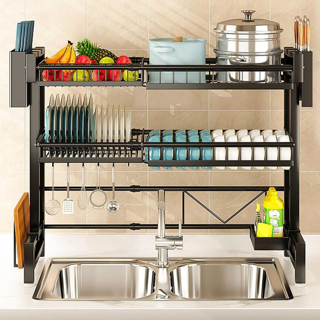 رف تجفيف الصحون المزدوج